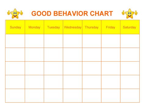 Printable Behavior Chart